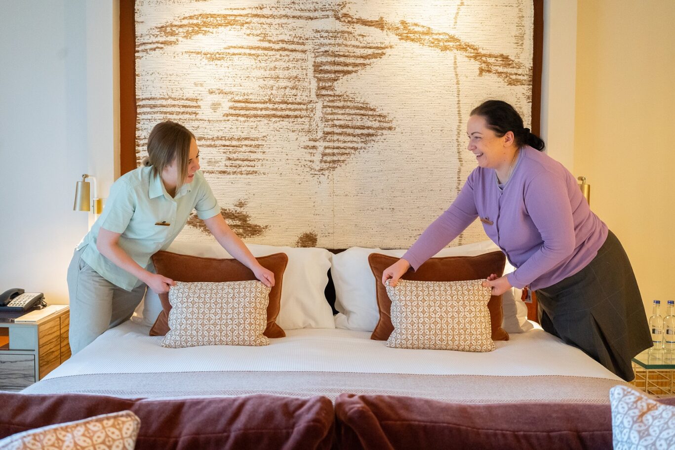 Making the bed at The Grove